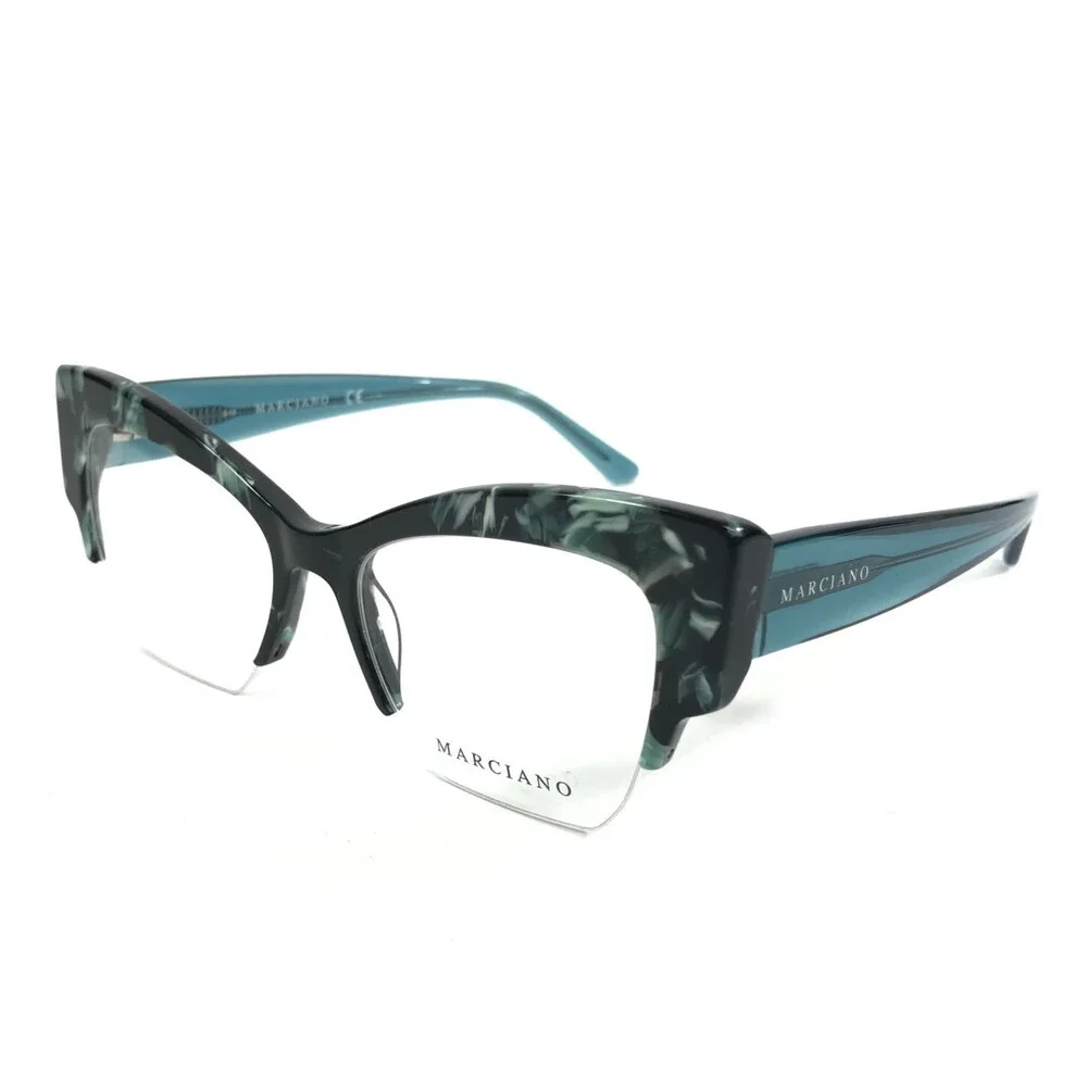 Marciano Eyeglasses Frames GM0329 089 Turquoise Butterfly Half Rim 50-17-140
